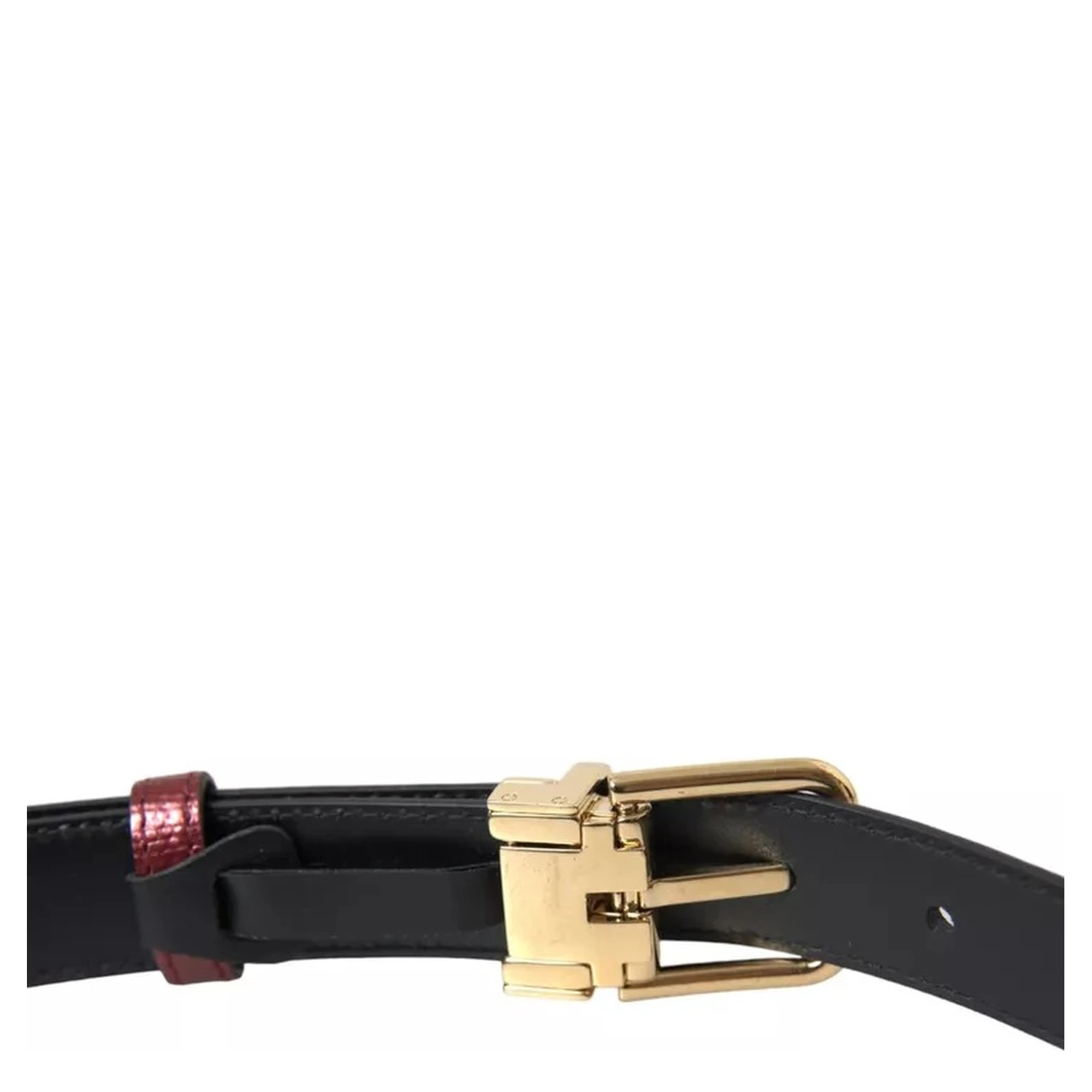 Maroon Leather Gold Metal Buckle Men Belt