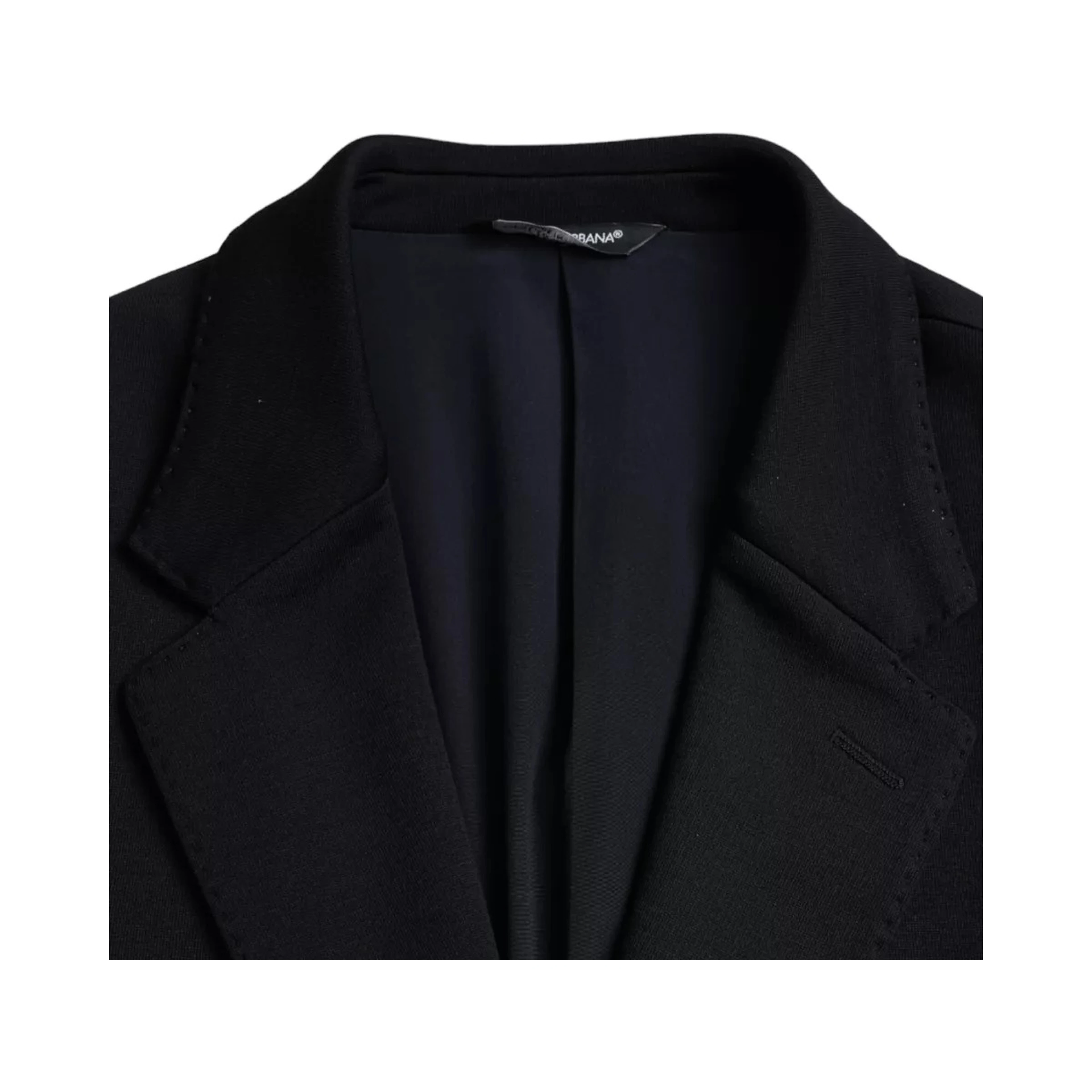 Blue Wool Notch Single Breasted Coat Blazer