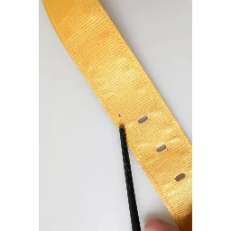 Gold Satin Leather Oval Metal Buckle Belt