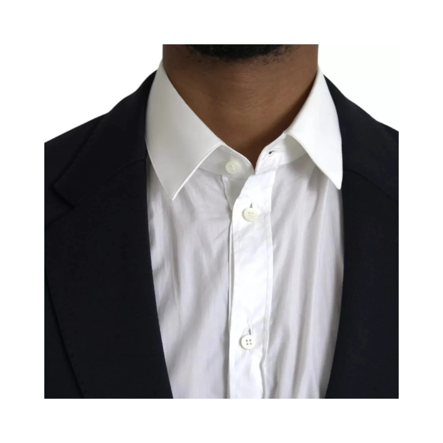 Blue Wool Notch Single Breasted Coat Blazer