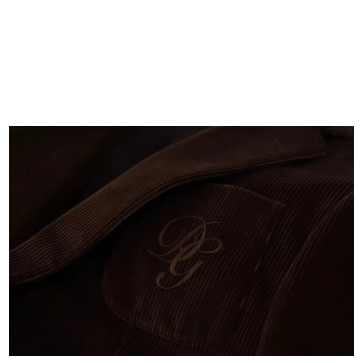 Brown Corduroy Slim Fit Coat DG Logo Blazer