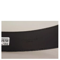 Dark Brown Leather Logo Engraved Metal Buckle Belt
