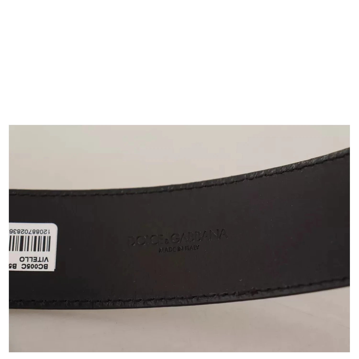Dark Brown Leather Logo Engraved Metal Buckle Belt