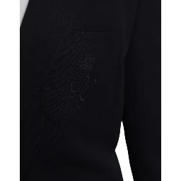 Blue Wool Notch Single Breasted Coat Blazer