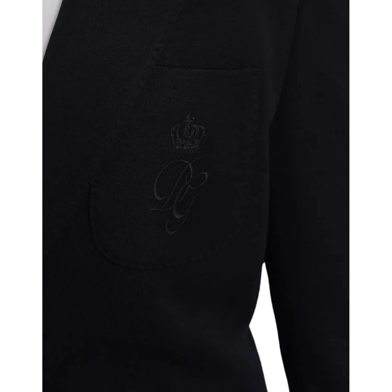 Blue Wool Notch Single Breasted Coat Blazer