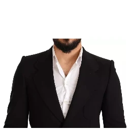 Black Wool Slim Fit Coat Jacket Blazer