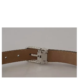 Silver Leather Metal Buckle Belt