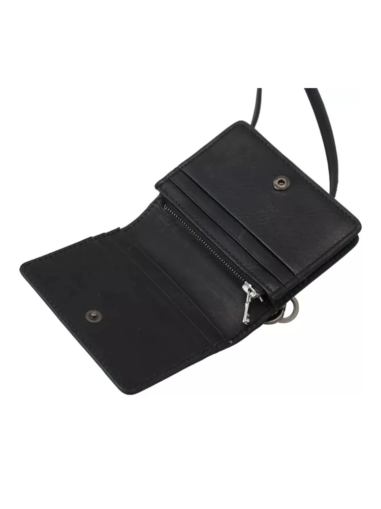Black Leather Bifold Shoulder Sling Women Wallet alternative