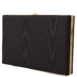 Black Silk Gold Frame Clutch Evening Party Purse Bag