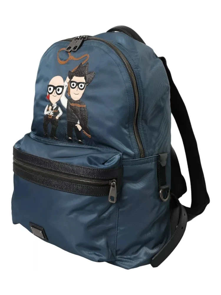 Blue Nylon #DGFamily Patch Men Backpack Bag alternative