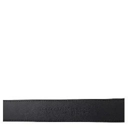 Black Exotic Leather Gold Metal Buckle Belt