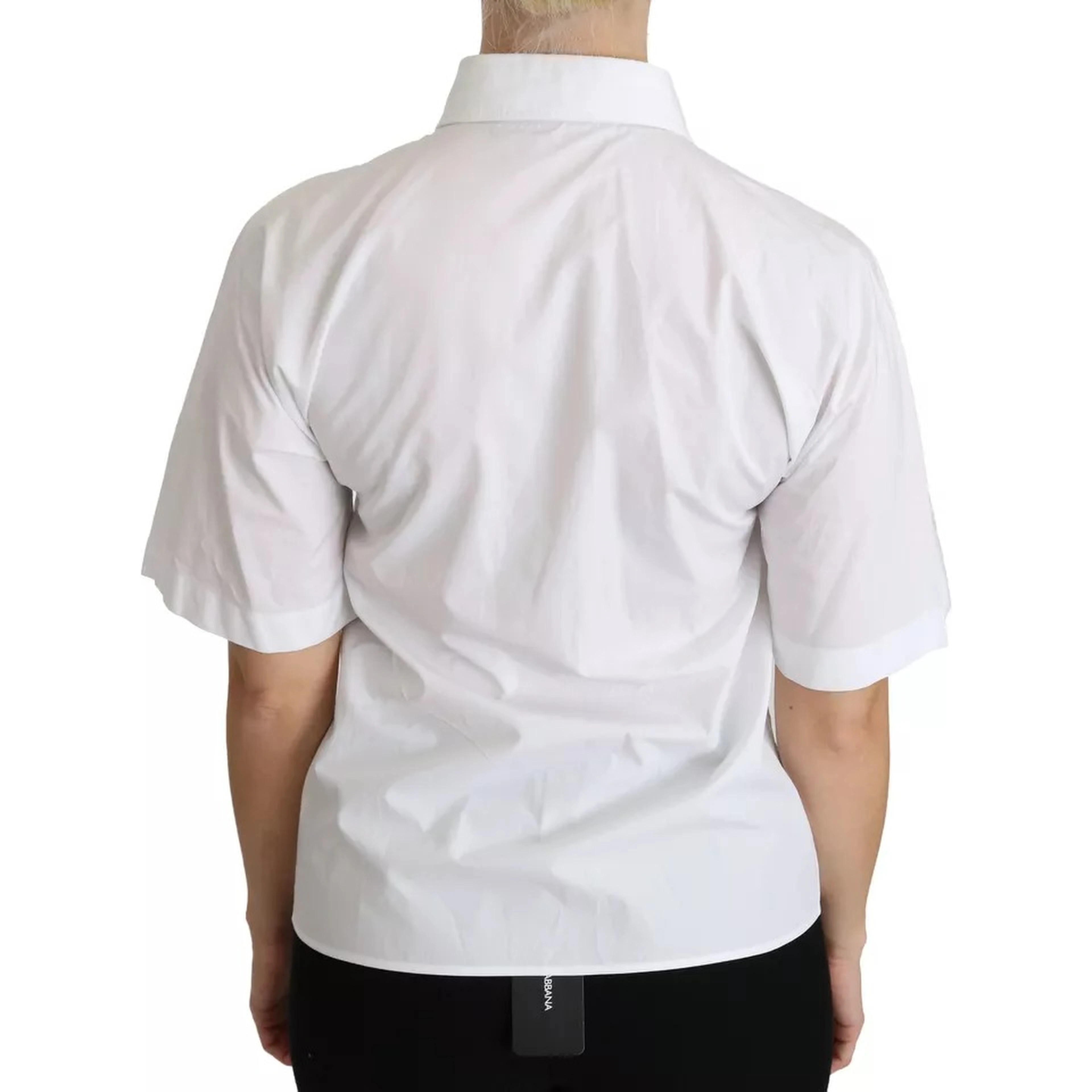 White Collared Short Sleeve Polo Shirt Top