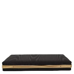 Black Silk Gold Frame Clutch Evening Party Purse Bag