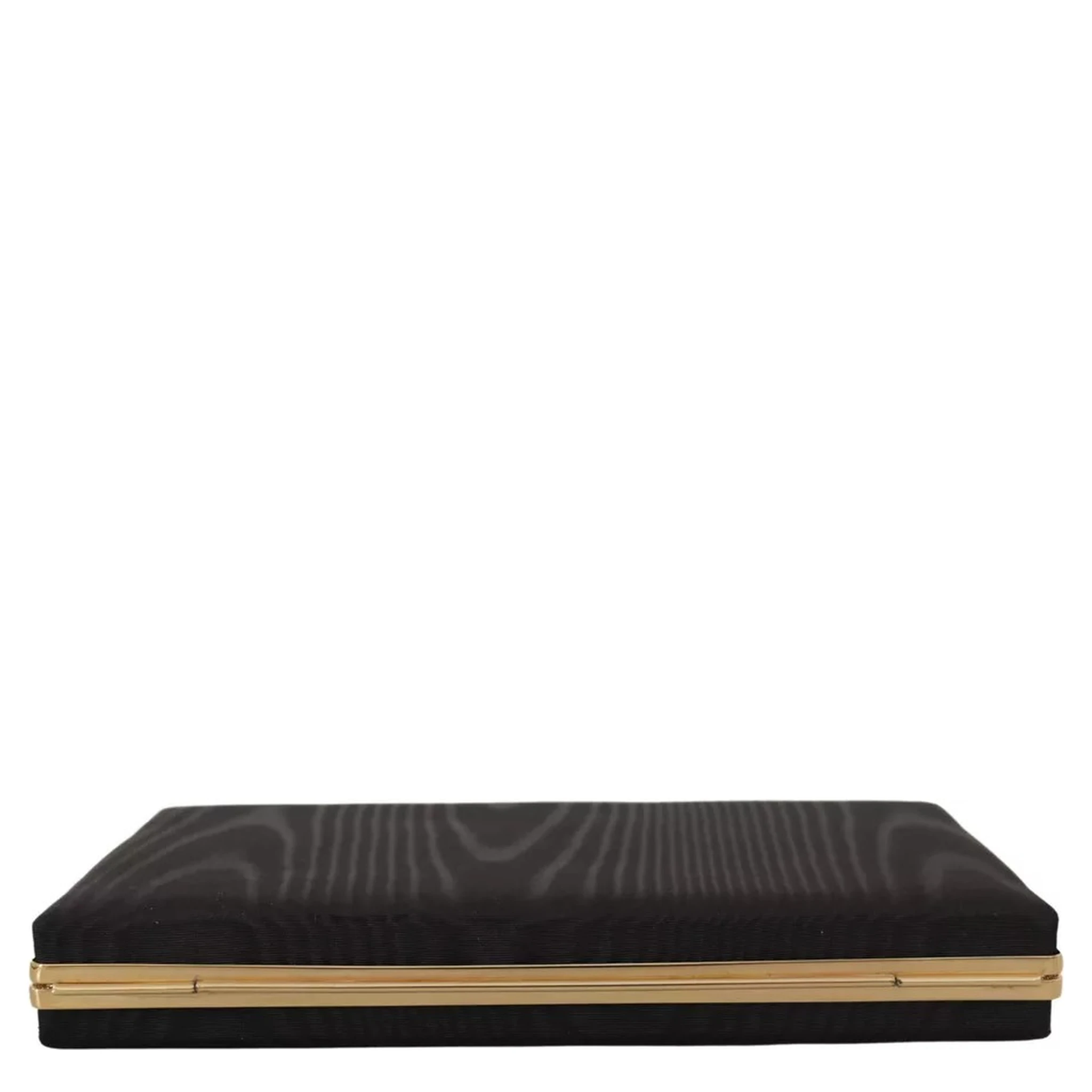 Black Silk Gold Frame Clutch Evening Party Purse Bag