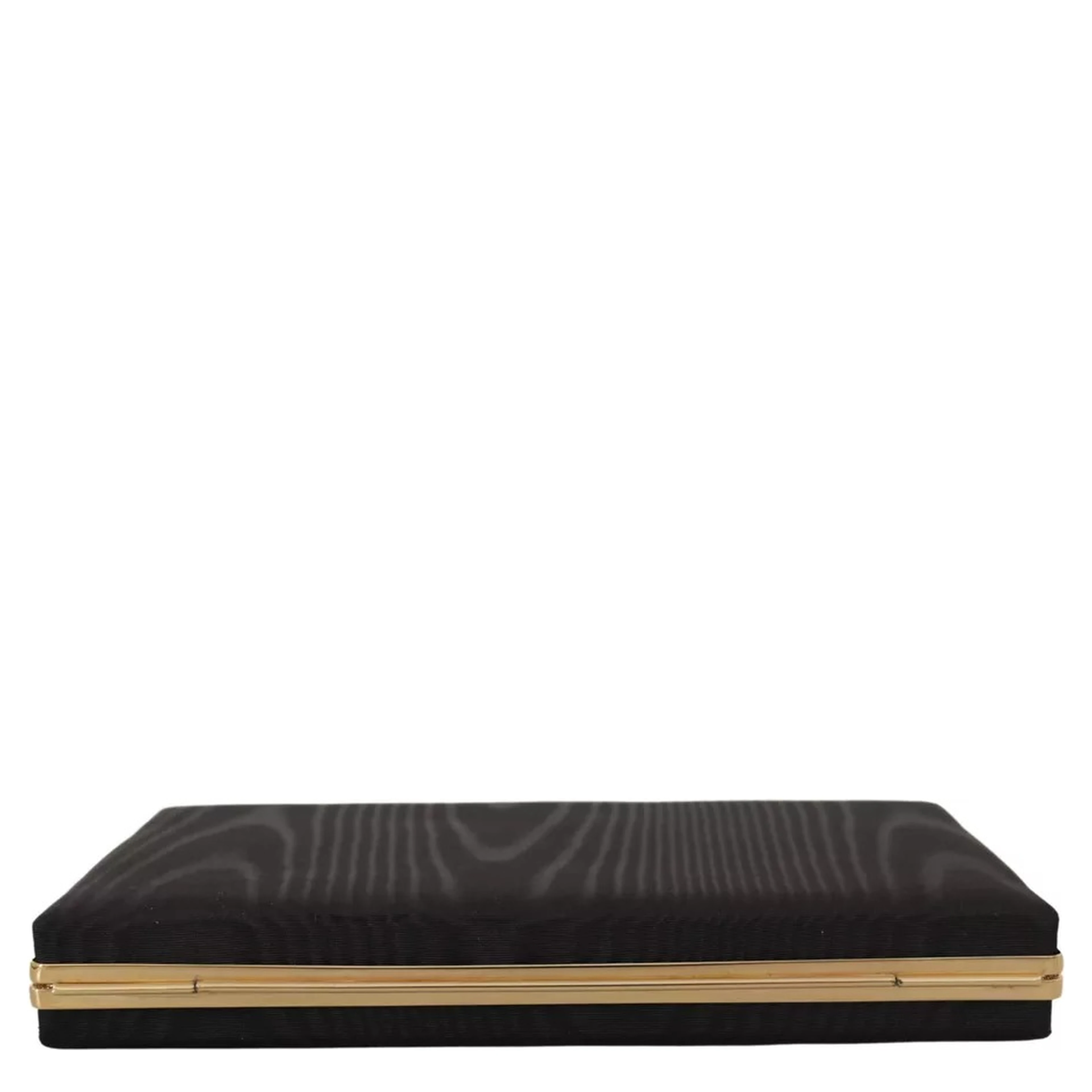 Black Silk Gold Frame Clutch Evening Party Purse Bag