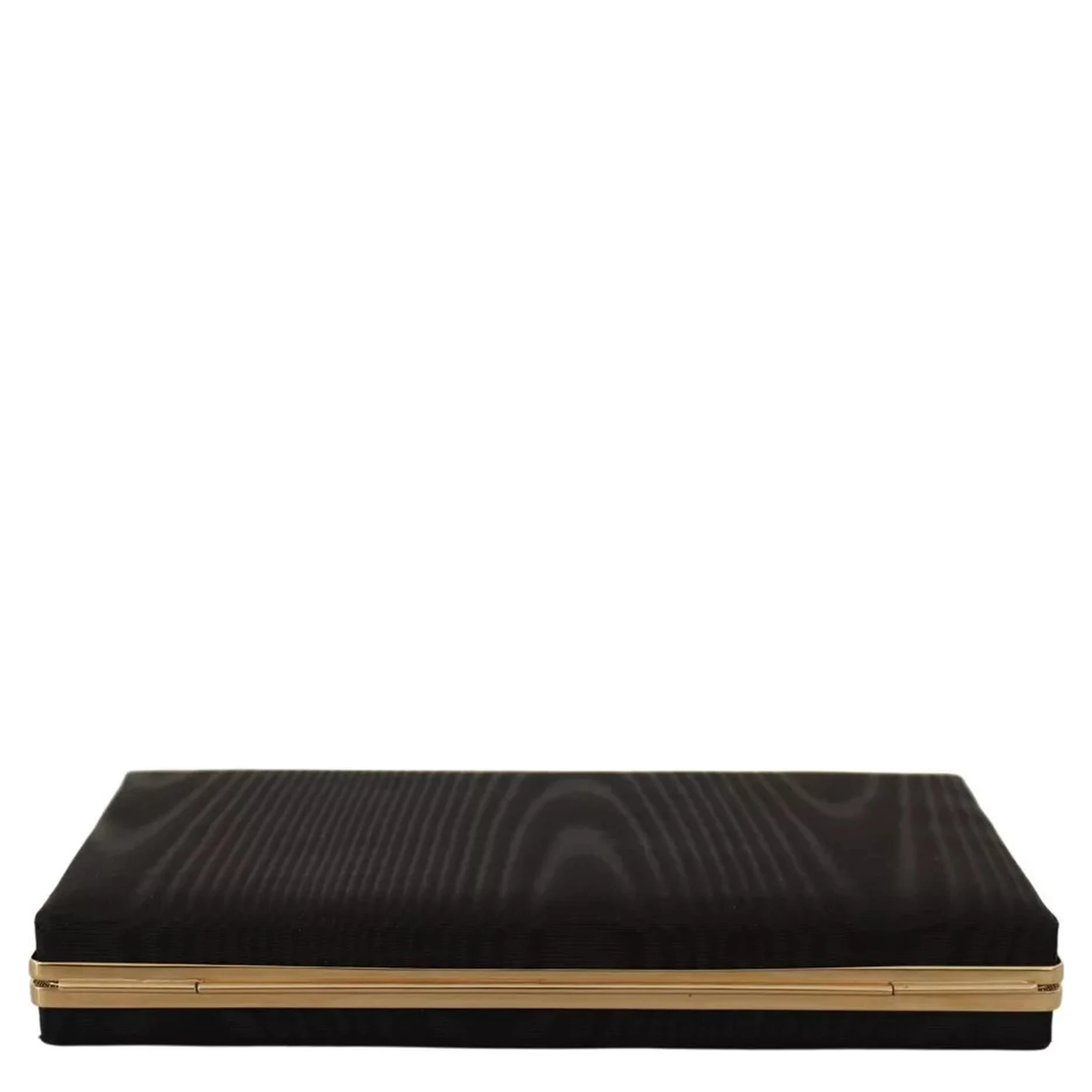Black Silk Gold Frame Clutch Evening Party Purse Bag