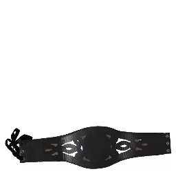 Black Canvas Embellished Waist Women Belt