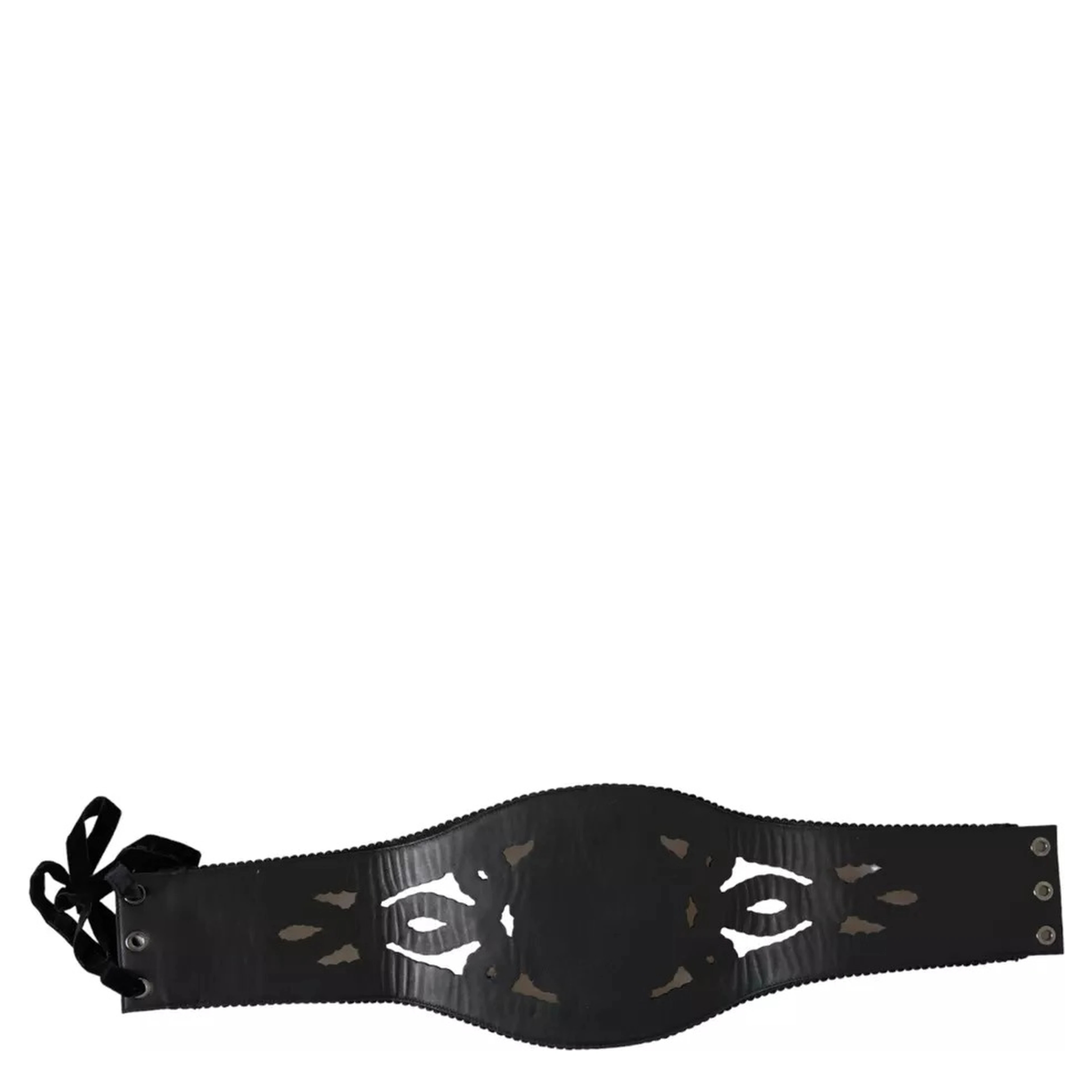 Black Canvas Embellished Waist Women Belt