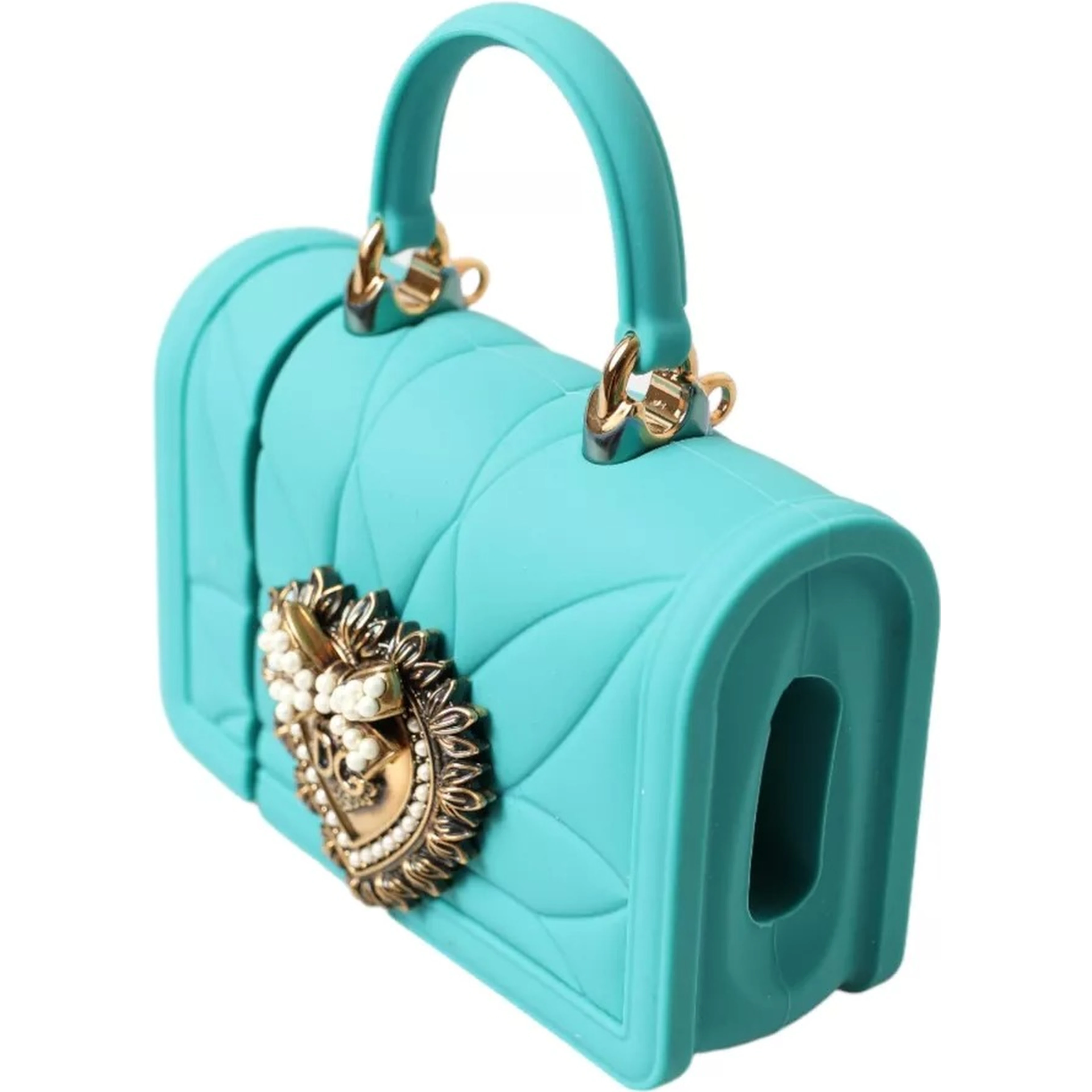 Turquoise Silicone Devotion Heart Bag Cover Hand Airpods Case