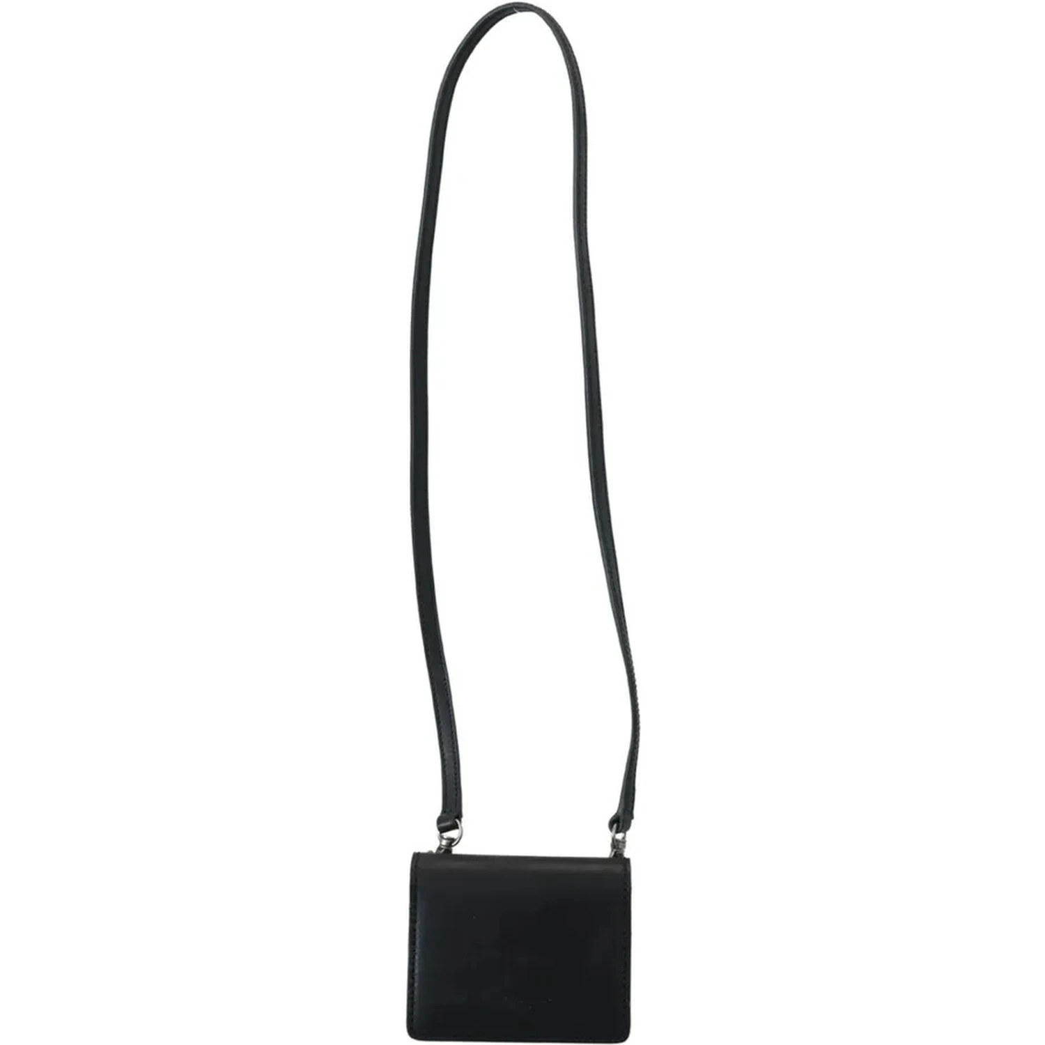 Black Leather Bifold Shoulder Sling Women Wallet
