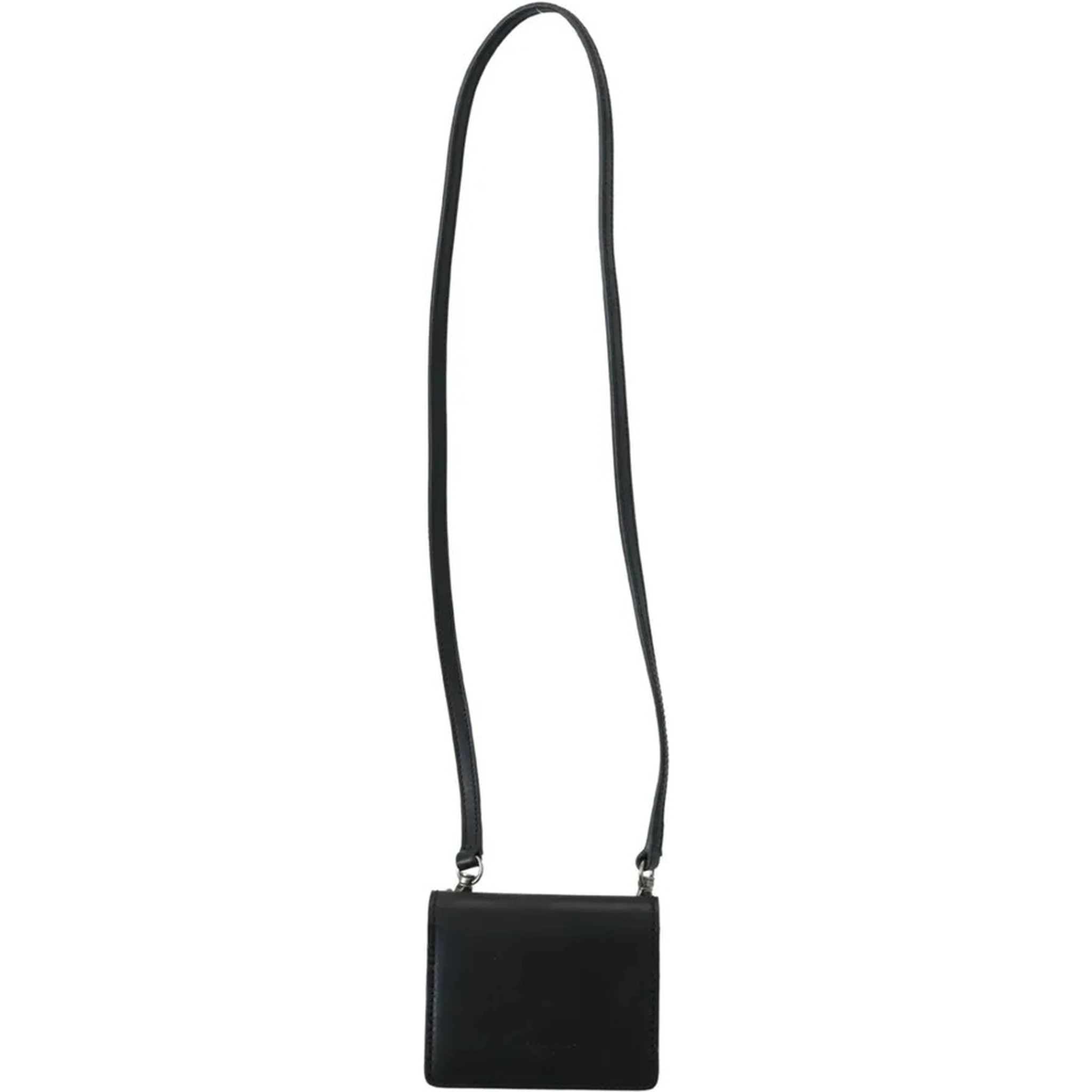 Black Leather Bifold Shoulder Sling Women Wallet