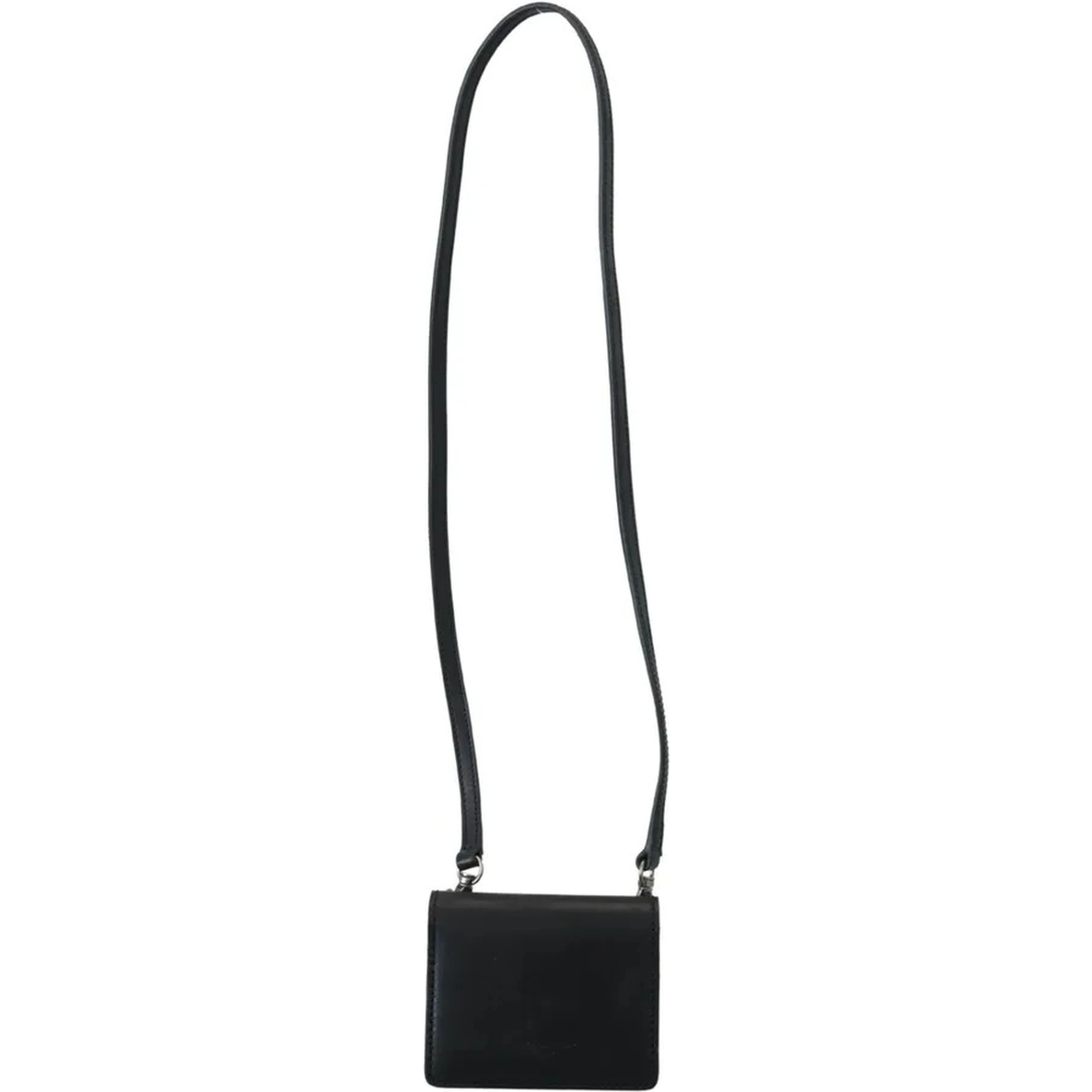Black Leather Bifold Shoulder Sling Women Wallet