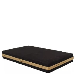Black Silk Gold Frame Clutch Evening Party Purse Bag