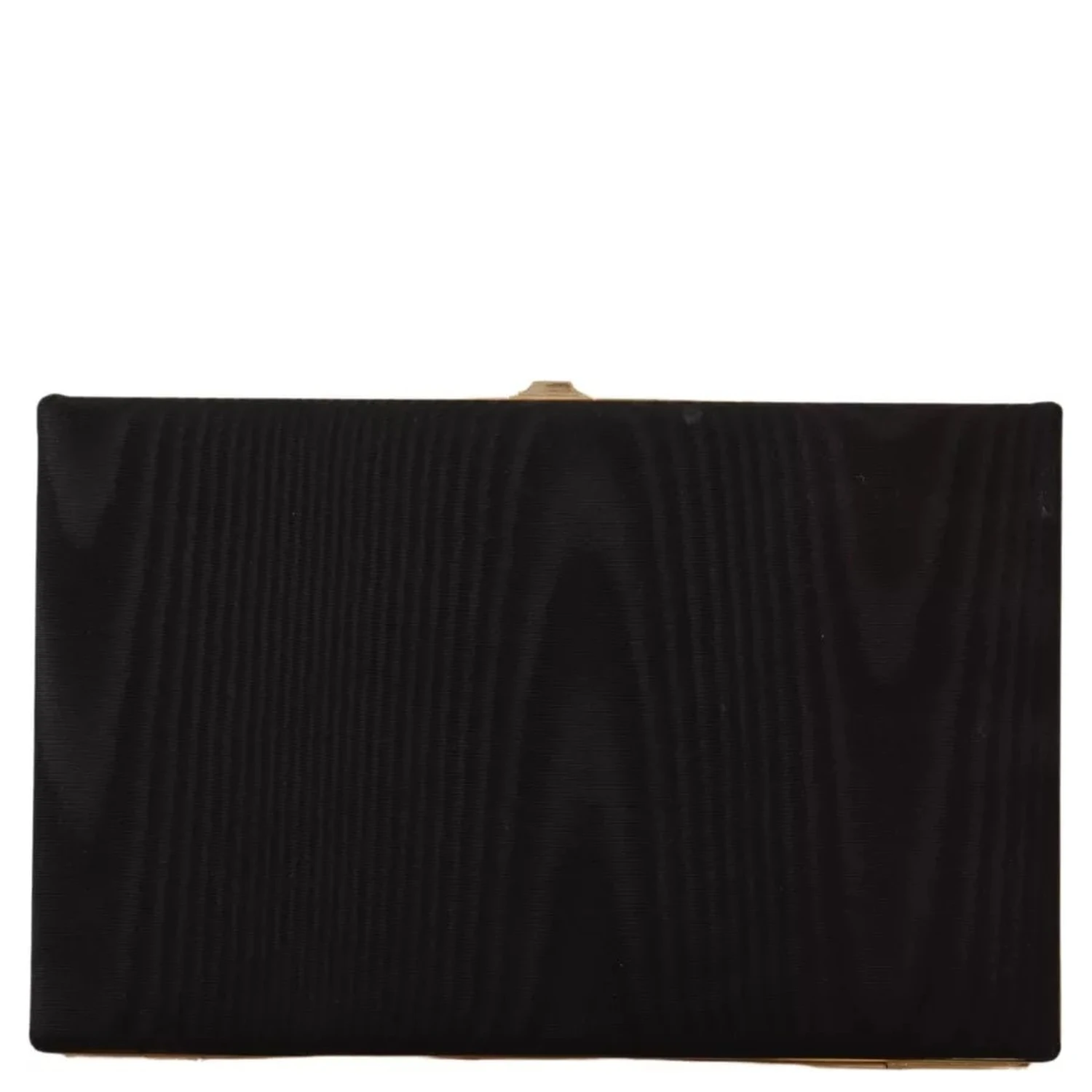 Black Silk Gold Frame Clutch Evening Party Purse Bag