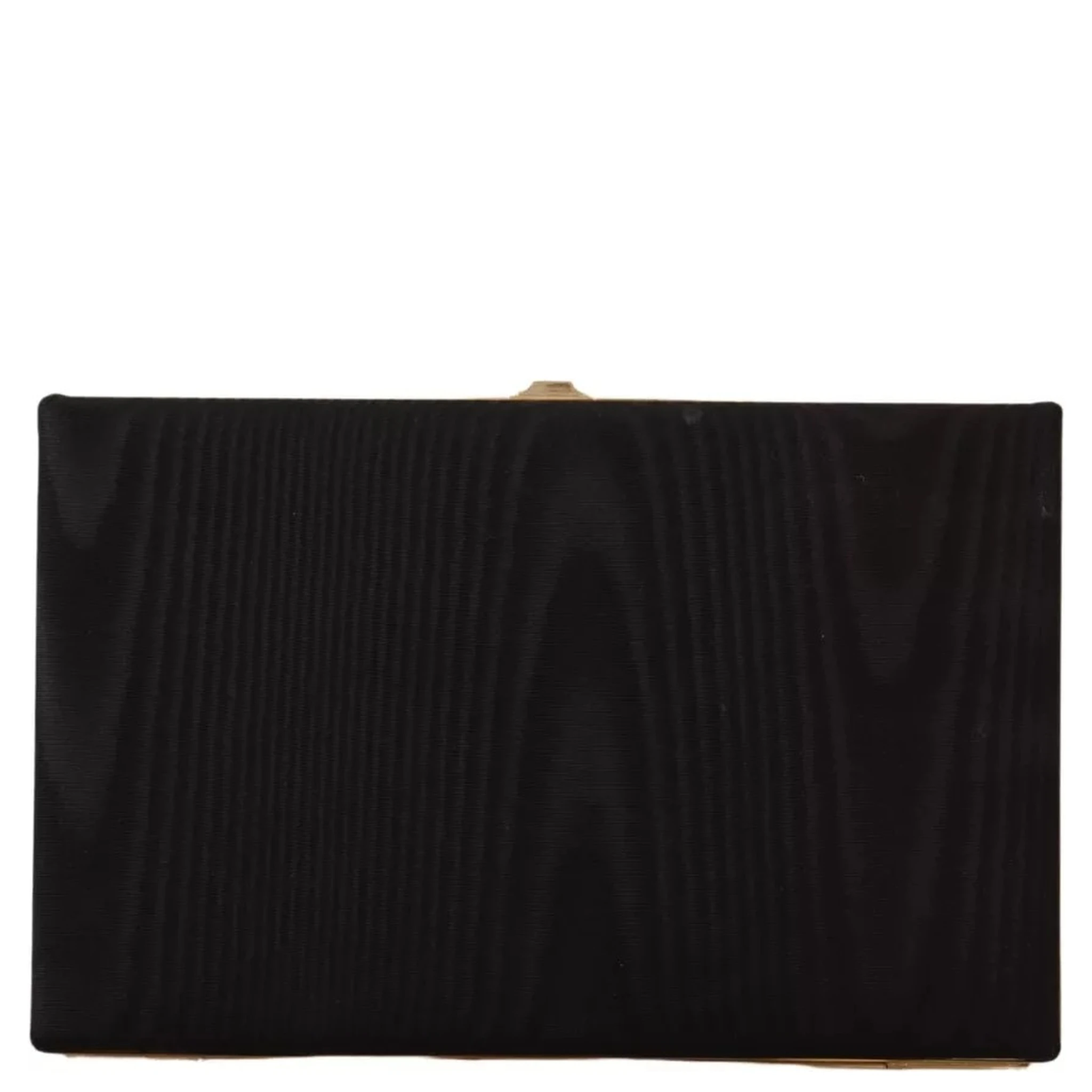 Black Silk Gold Frame Clutch Evening Party Purse Bag