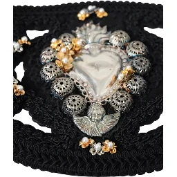 Black Canvas Embellished Waist Women Belt