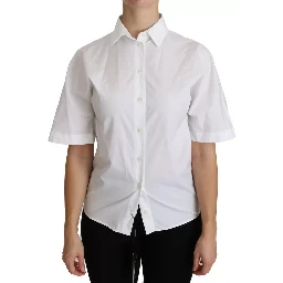 White Collared Short Sleeve Polo Shirt Top