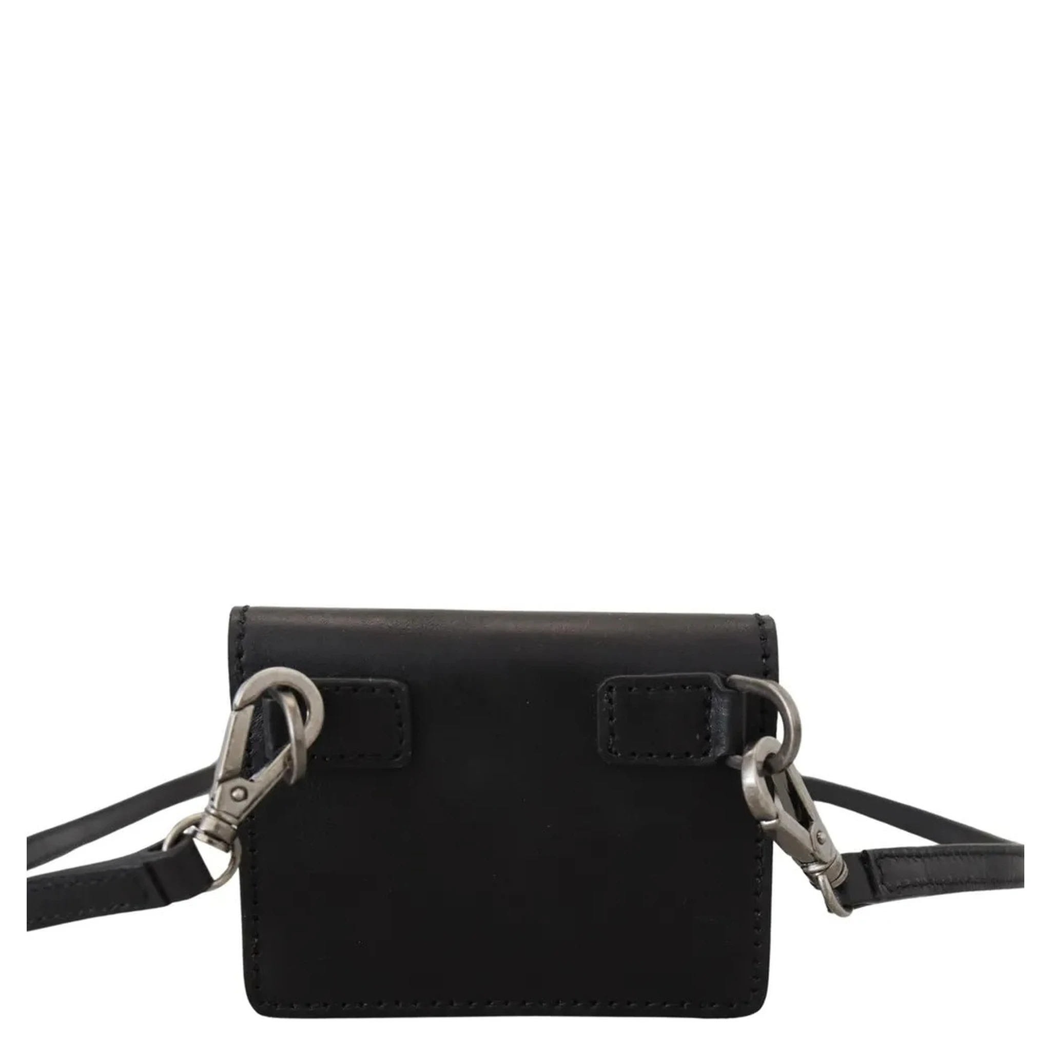 Black Leather Bifold Shoulder Sling Women Wallet