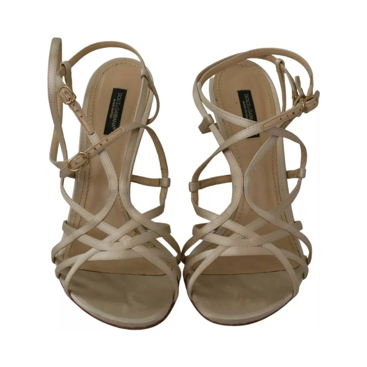 Gold Silk Ankle Strap Heels Sandals Shoes