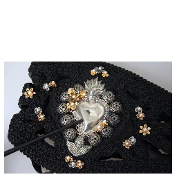 Black Canvas Embellished Waist Women Belt