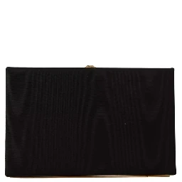 Black Silk Gold Frame Clutch Evening Party Purse Bag