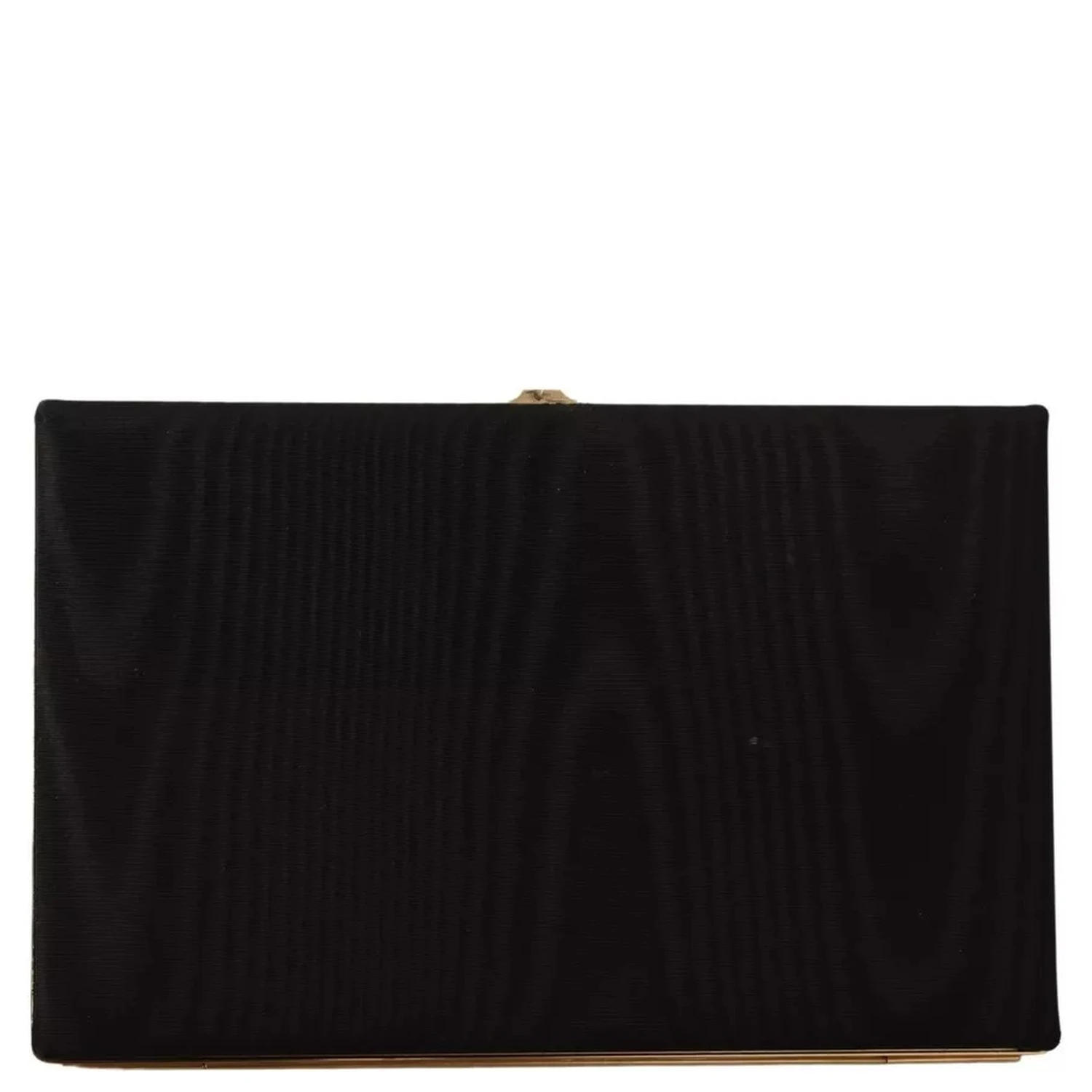 Black Silk Gold Frame Clutch Evening Party Purse Bag