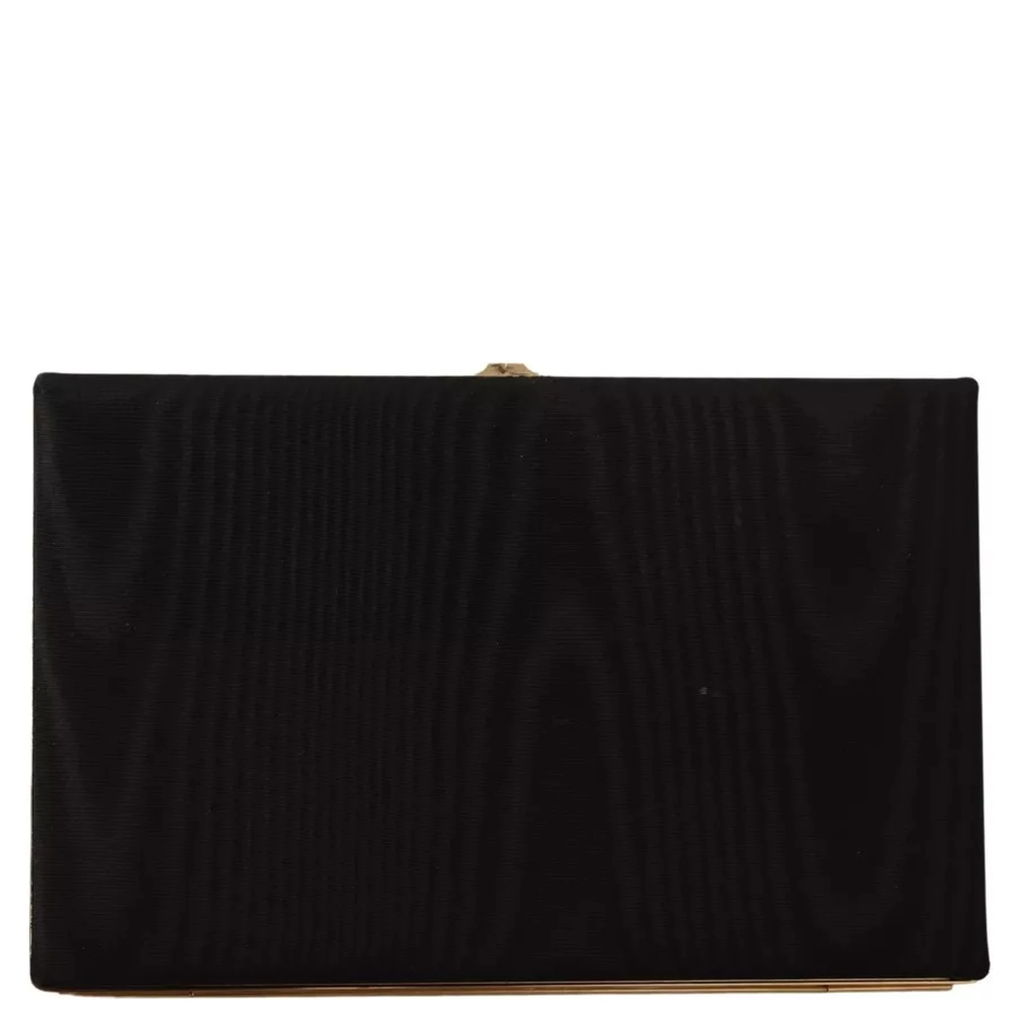 Black Silk Gold Frame Clutch Evening Party Purse Bag