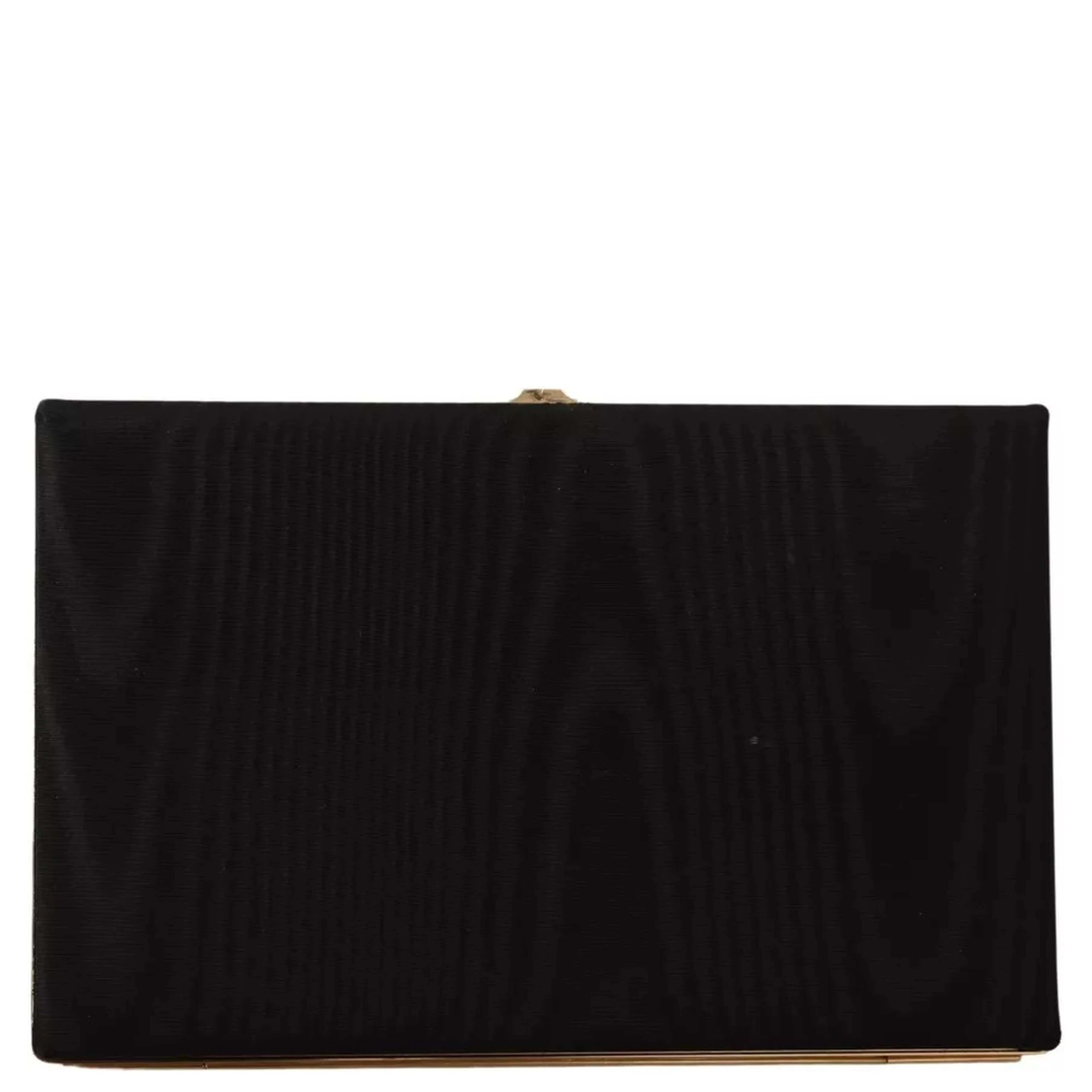 Black Silk Gold Frame Clutch Evening Party Purse Bag