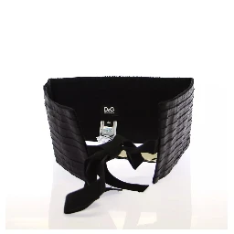 Black Silk Womens Waist Cummerbund