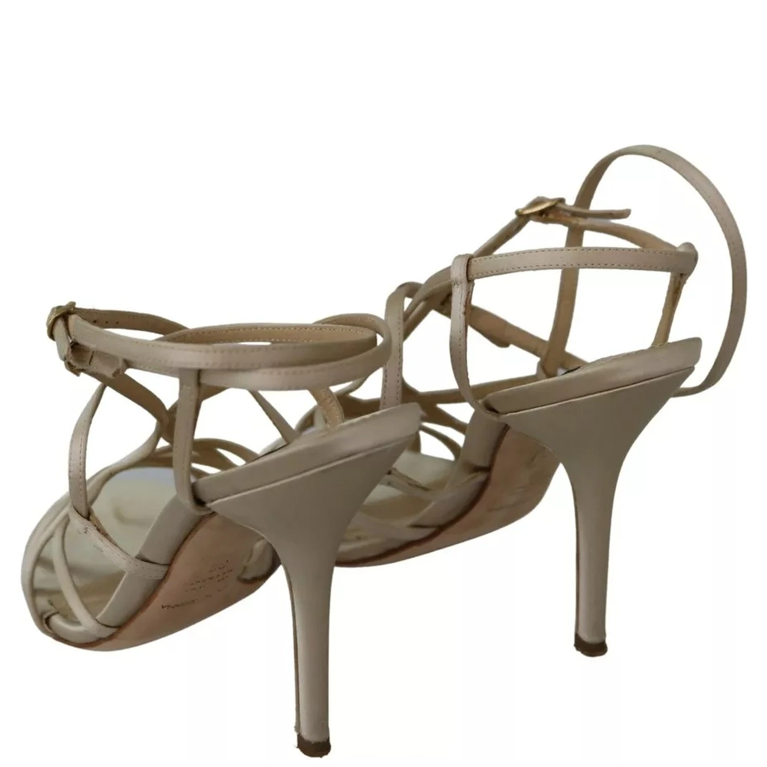 Gold Silk Ankle Strap Heels Sandals Shoes