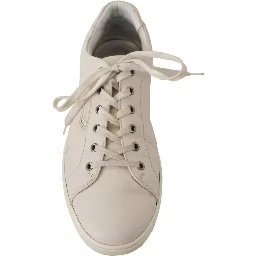 White Casual Leather Logo Men Sneakers Shoes
