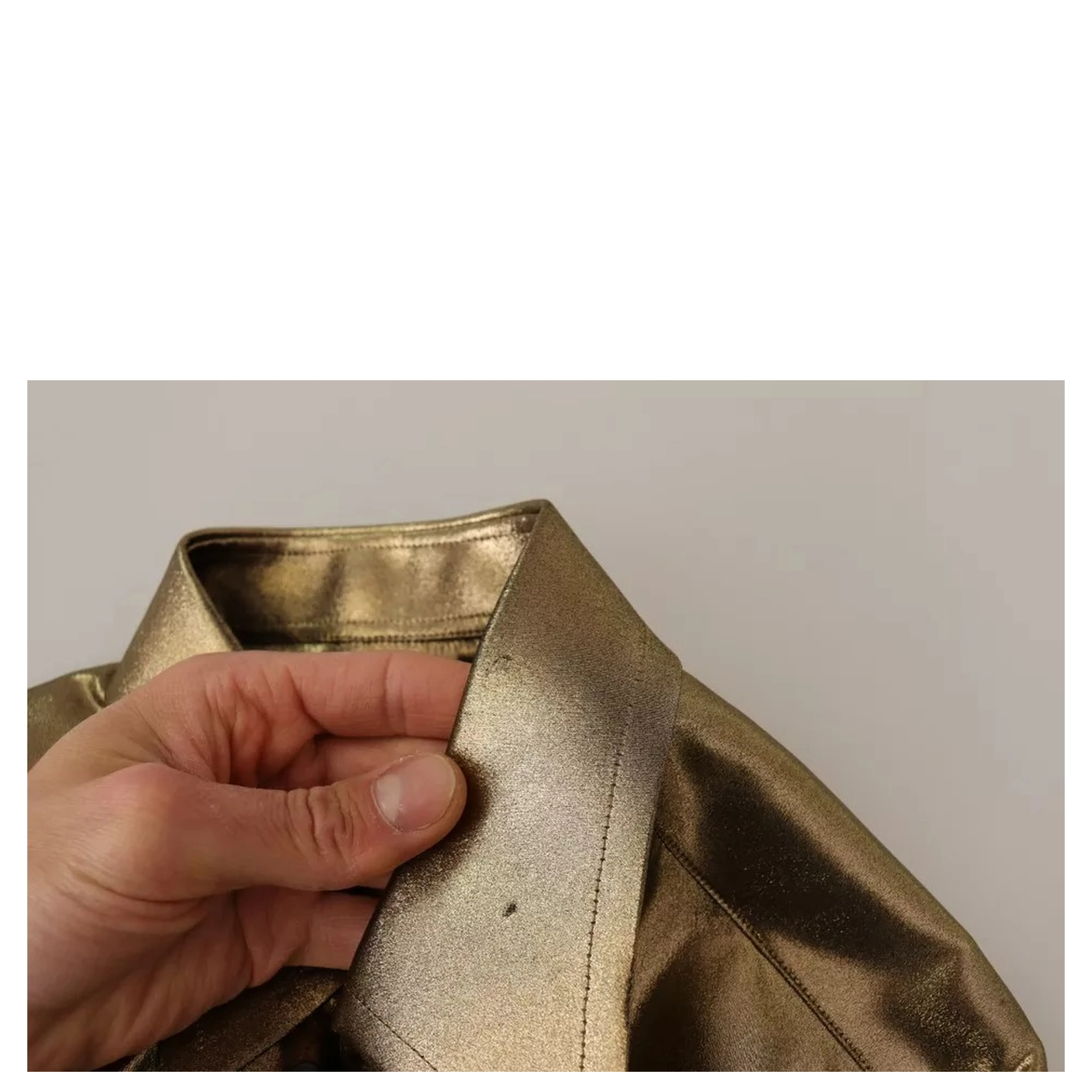 Metallic Gold DG Embroidered Crown Silk Top Shirt