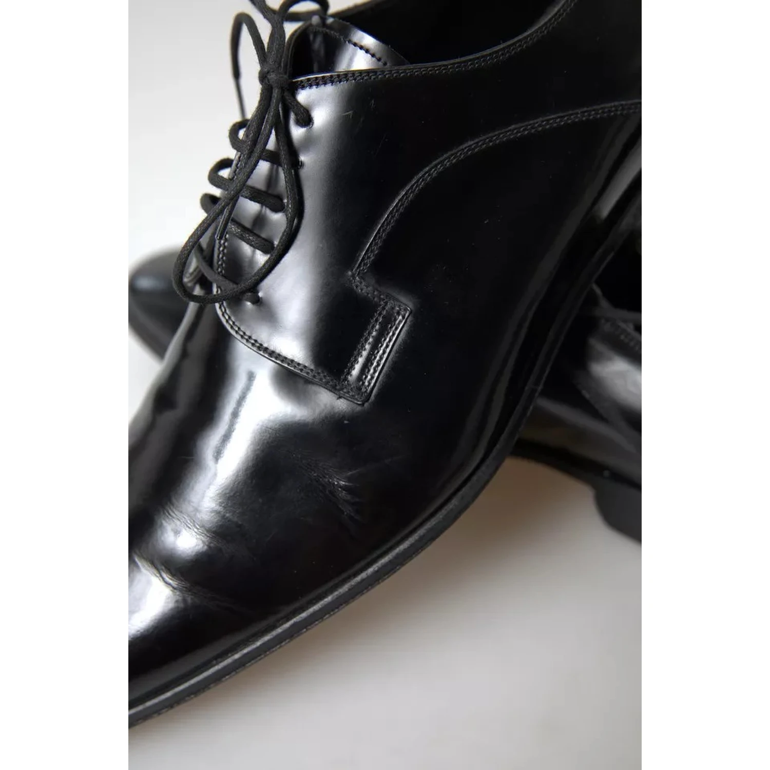 Black Polished Leather Formal Dress Shoes