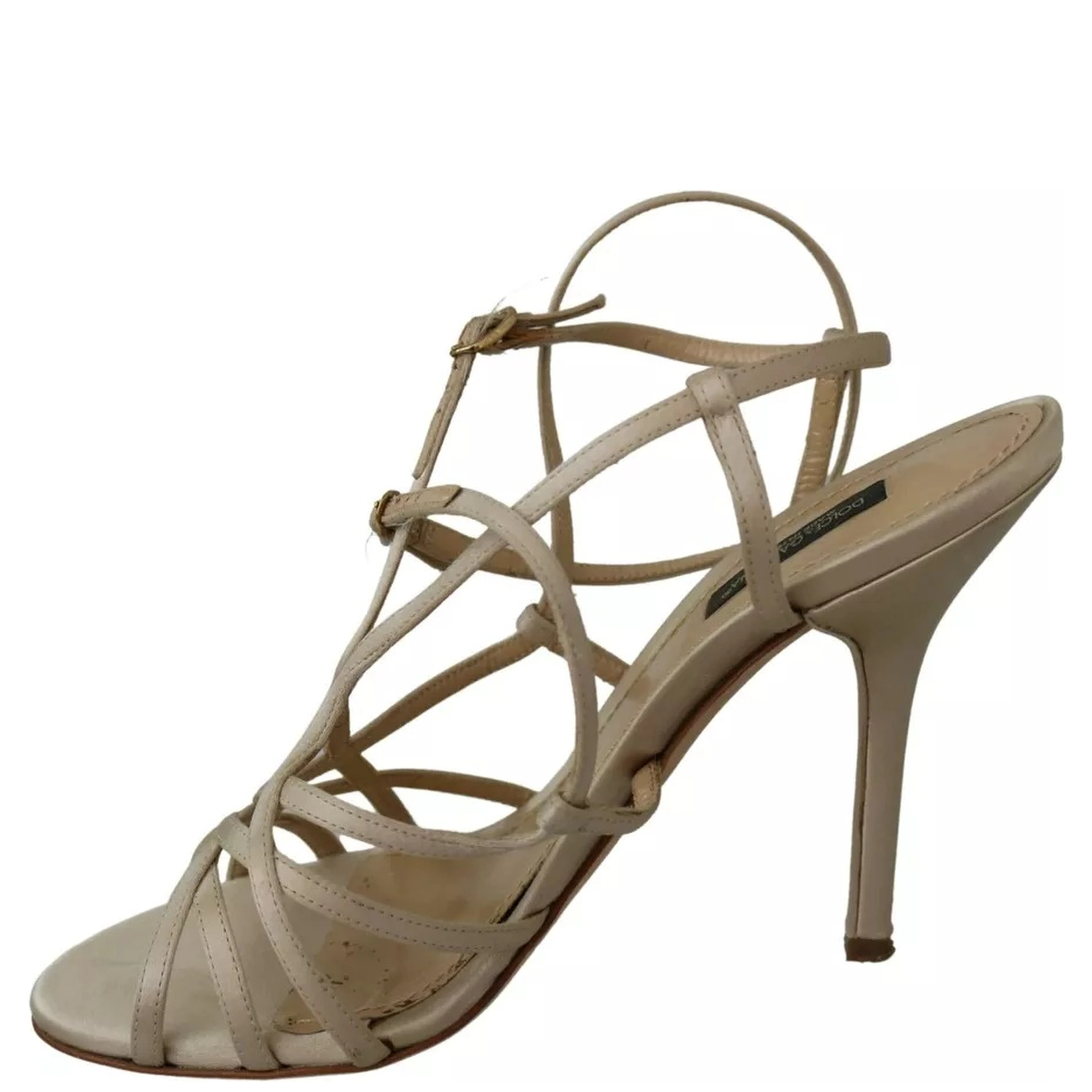 Gold Silk Ankle Strap Heels Sandals Shoes
