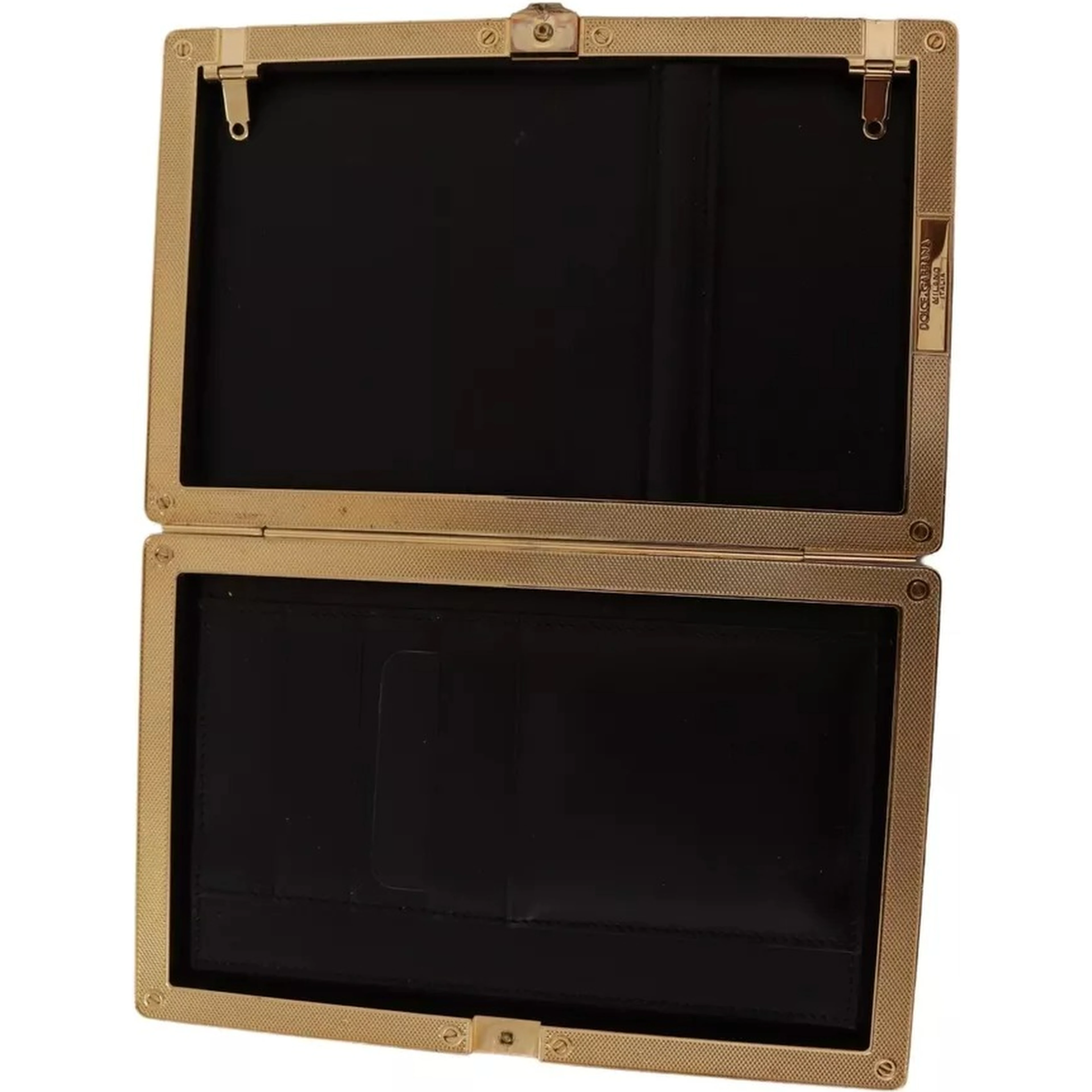 Black Silk Gold Frame Clutch Evening Party Purse Bag