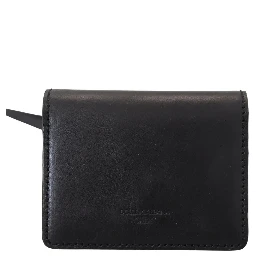 Black Leather Bifold Shoulder Sling Women Wallet