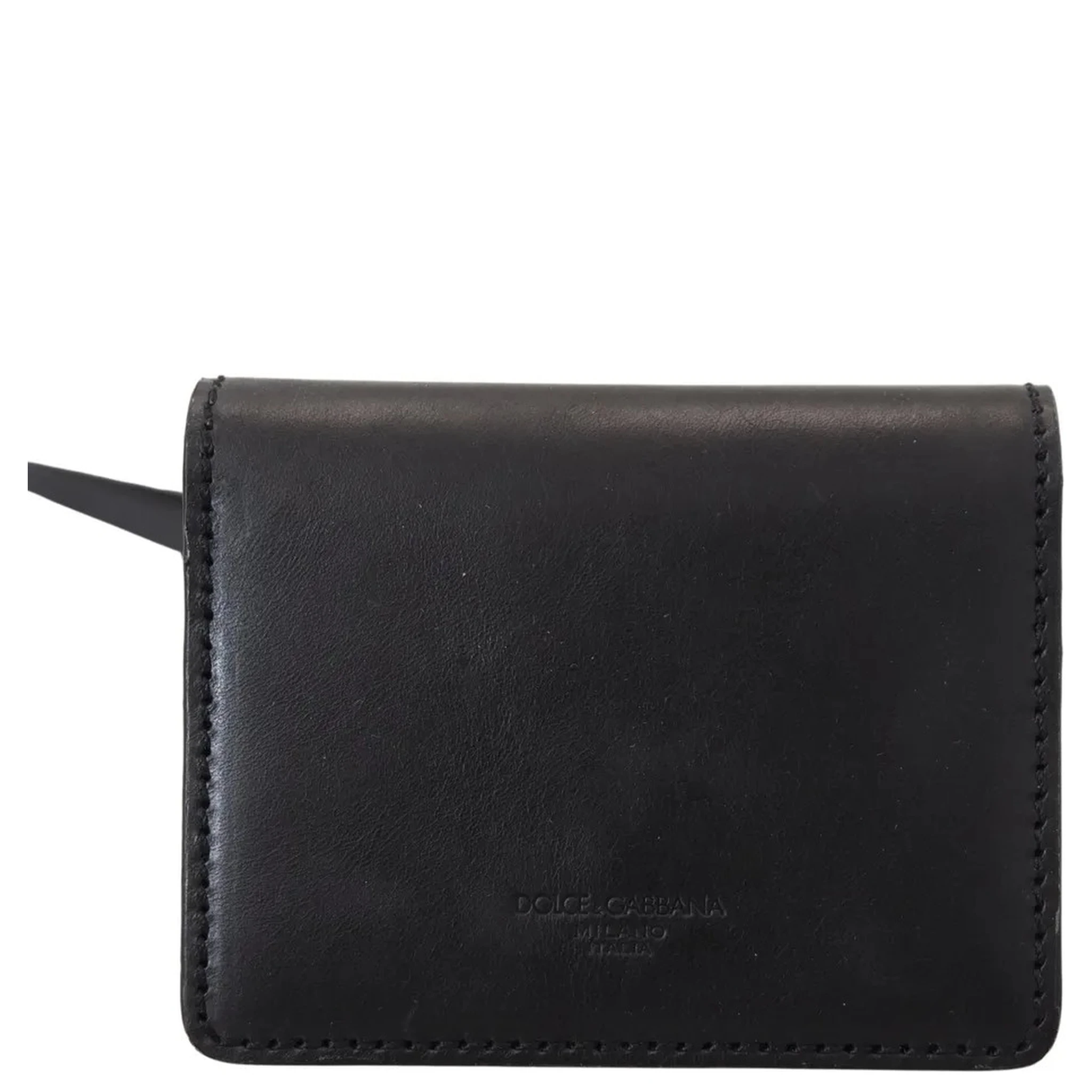 Black Leather Bifold Shoulder Sling Women Wallet