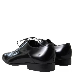 Black Polished Leather Formal Dress Shoes