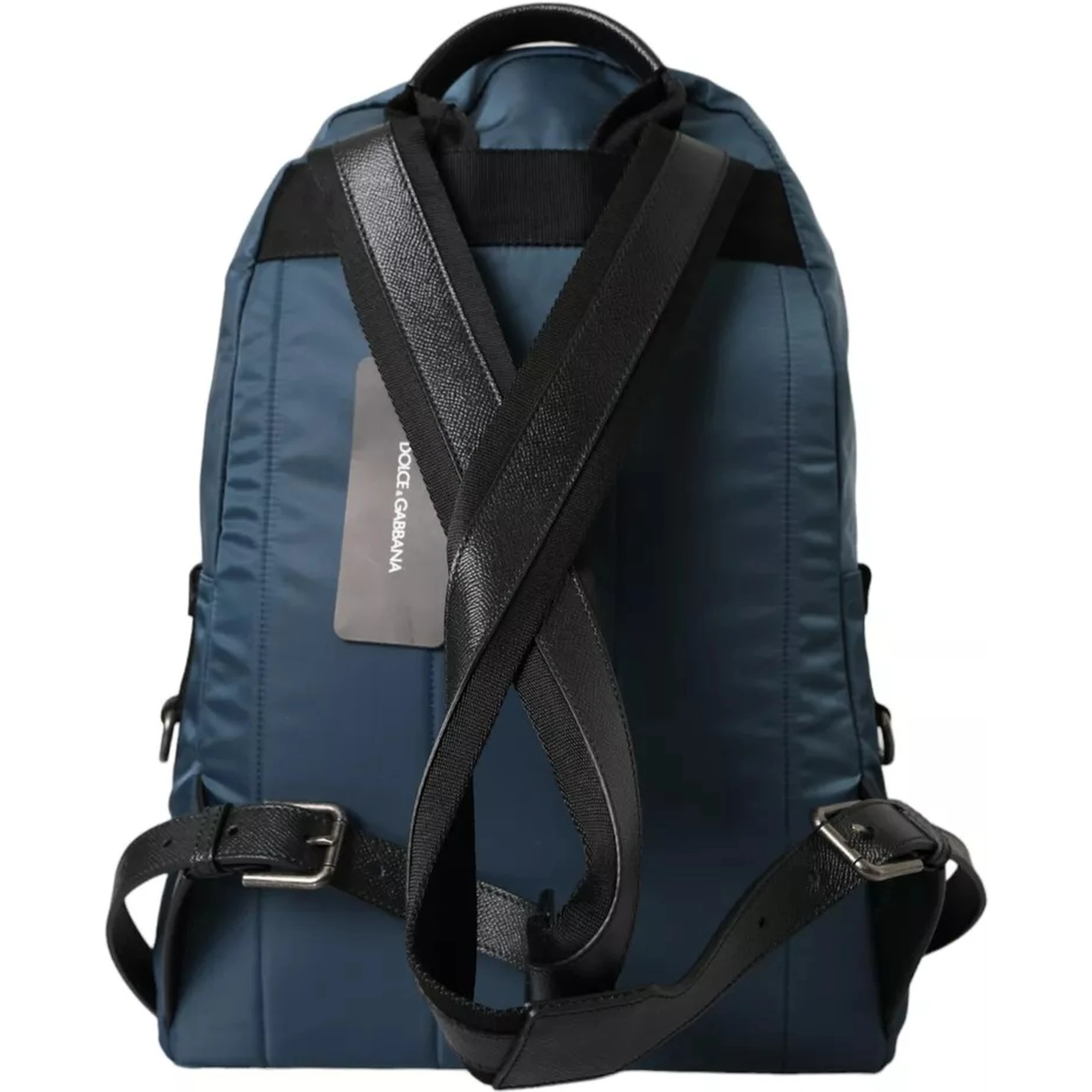 Blue Nylon #DGFamily Patch Men Backpack Bag