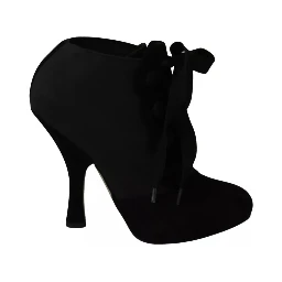 Black Suede Stretch Ankle Boots Booties Shoes